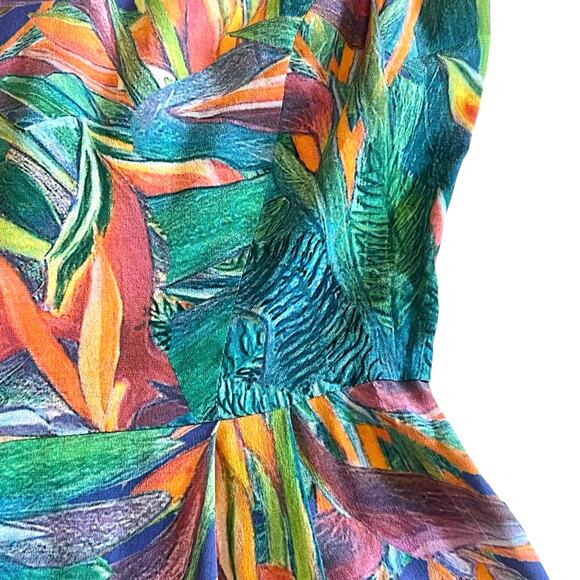 NWT Ala Von Auersperg Birds of Paradise Crepe De Chine Silk Sleeveless Jumpsuit - Picture 7 of 13